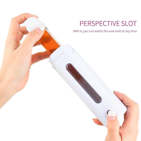 Roll On Wax Warmer for Hair Removal, Wax Roller Heater for Depilatory Wax Cartridge, Home Waxing Kit