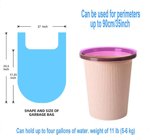 4 Gallon Bathroom Trash Bags, 4 Rolls, 100 Counts Small Handles Garbage Bags for Office, Bathroom