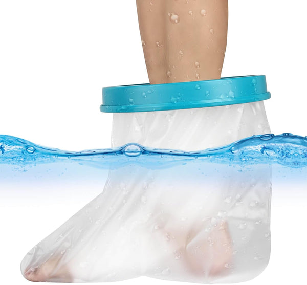 Waterproof Foot Cast Cover for Shower, Adult Reusable Watertight Protector for Foot Surgery, Bandages, Wounds