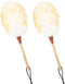 Lambswool Duster (2PCS) - 15.9 Inch Handheld Wooden Wool Duster for Cleaning Windows, Blinds, and Furniture