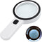 AIXPI Magnifying Glass with Light, 30X Handheld Magnifier with 12 LED for Reading Inspection