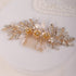 Missgrace Bride Wedding Crystal Pearl Leaf Hair Comb Silver Gold Bridal Hair Pieces Rhinestone Bridal Hair Clip Flower Hair Side Combs Wedding Hair Accessories for Brides Women (Gold)