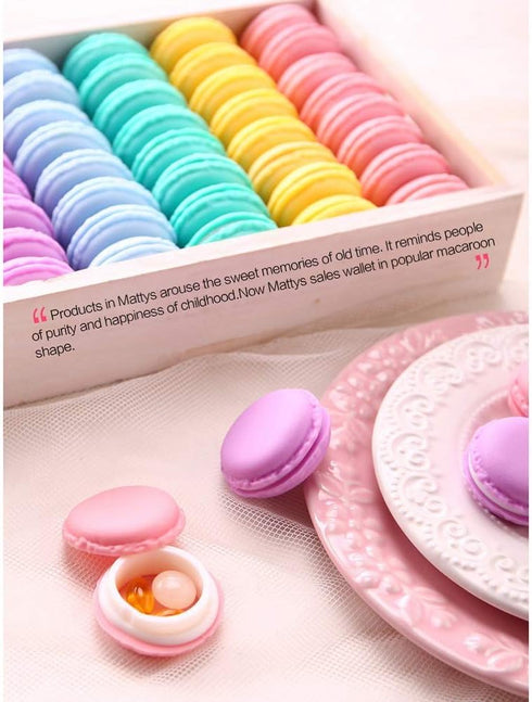 Coolrunner Mini Macaron Case, Cute Pill Box, Colorful Jewelry Storage Box, 8PCS Shape Storage Container