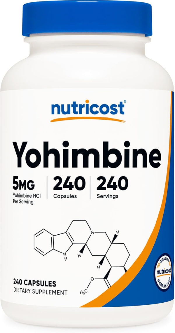 Nutricost Yohimbine HCl 5mg Extra Strength, 240 Capsules - Non-GMO, Gluten Free