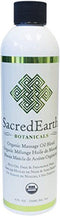 Sacred Earth Botanicals Organic Massage Oil Blend (8oz) - Unscented, Nut Oil Free, Gluten Free