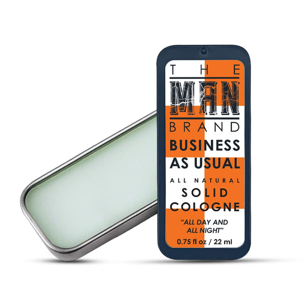Solid Cologne Balm for Men, Natural Men's Cologne, Travel Size Wax Cologne, Business As Usual - 0.75 oz