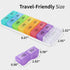 Yurkim 7-Day Mini AM PM Pill Organizer with Pill Cutter, Detachable Daily Pods, Slim Portable Travel Case, Pocket Purse