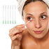 100 Pcs Cotton Makeup Remover Swabs - Disposable Vitamin E Liquid-Filled Swabs for Eye/Lip/Eyebrow Makeup Removal