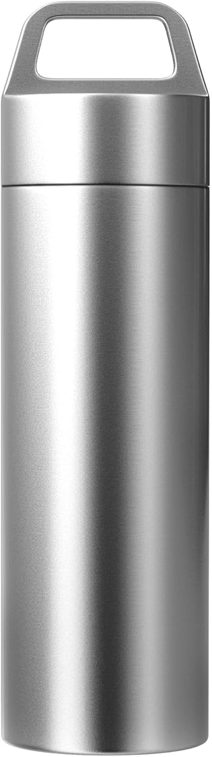 Small Pill Case, Portable Keychain Waterproof Metal Pill Box for Travel, Mini Stainless Steel Organizer for Outdoor