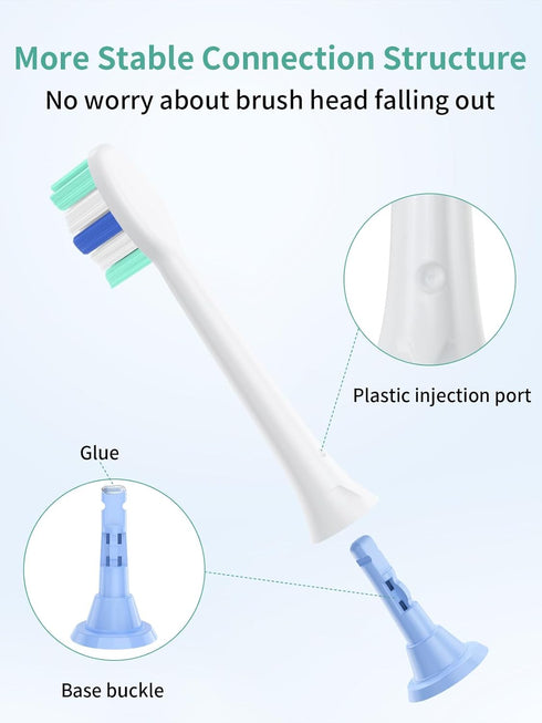 Replacement Brush Heads for Philips Sonicare Toothbrush Handles - Pack of 4