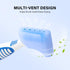 Anbbas 2pcs Premium Hard Denture Brush with Toothbrush Cover Cap, Dental Cleaning Brush Set