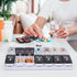 Package 2 7 HRX Pill Organizer Times a Day, Easy Fill & Open Weekly Medicine Box Vitamin Cases for Day AM PM
