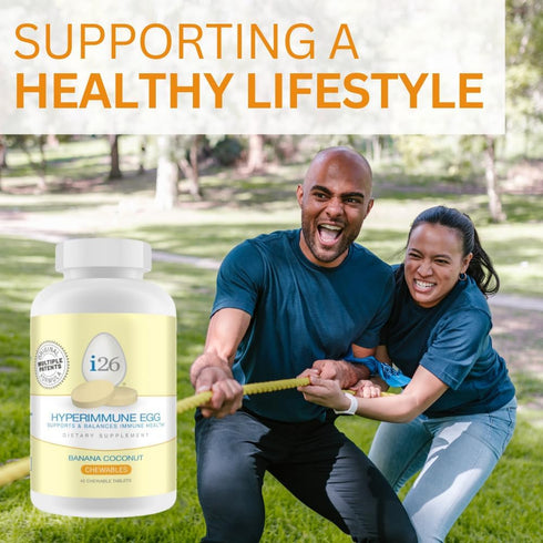 Youngevity i26 Hyperimmune Egg, IgY Max Banana Coconut Chewable, Joint, Gut, Immune Support Supplement
