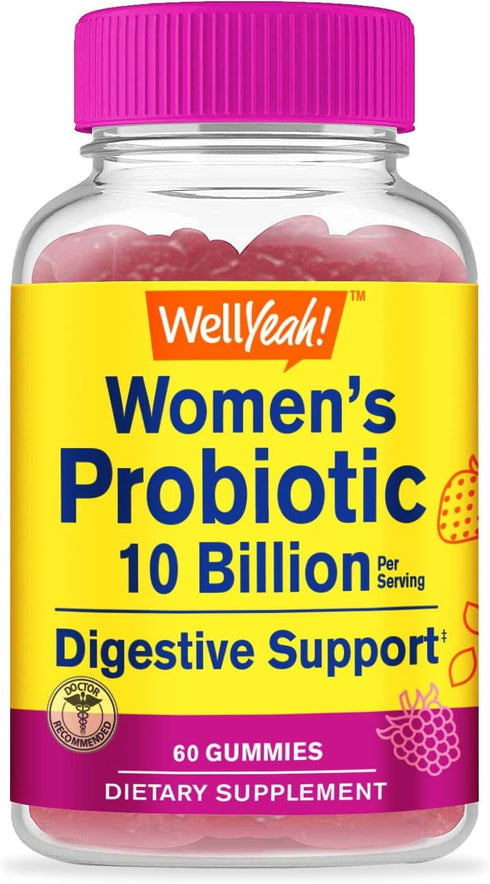 Probiotics for Women Gummies, 60 Gummies, 10 Billion CFU, Digestive Support, Vegan, Natural Sourced Flavors