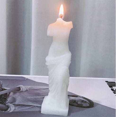 OUKEYI Venus Statue Scented Candle, Soy Wax Decorative Candle for Table Photo Prop
