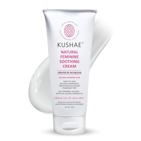 Kushae Feminine Soothing After Shave Cream, Natural Aloe-Based Moisturizer for Women, 4oz