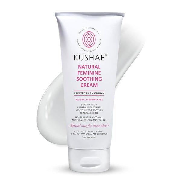 Kushae Feminine Soothing After Shave Cream, Natural Aloe-Based Moisturizer for Women, 4oz