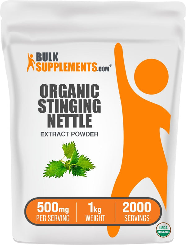 BulkSupplements.com Organic Stinging Nettle Extract - Vegan & Gluten Free Nettle Supplement, 500mg per Serving, 1kg