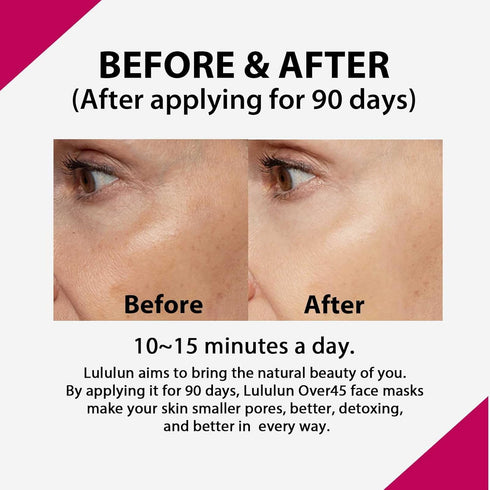 Lululun 32pc Facial Sheet Mask Pack Set for Daily Skin Care, Anti-aging & Hydrating Masks for Women, Over 45