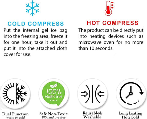 Ice Pack Gel Bead Cooling Pad - Reusable Hot or Cold Compress for Sports Injuries, Knee, Shoulder, Back Pain Relief