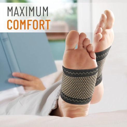 Copper Arch Support for Plantar Fasciitis, 2 Half Socks/Sleeve Compression Brace for Women and Men, Foot Care Aid