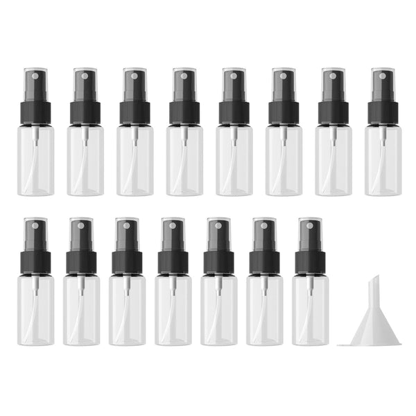 longway 15 PCS 0.5oz/15ml Transparent Empty Fine Mist Spray Bottles with Cap, Small Refillable Containers