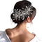 Wedding Headband Bridal Hair Pieces, Silver Rhinestone Hair Side Comb Accessories for Women (Right)