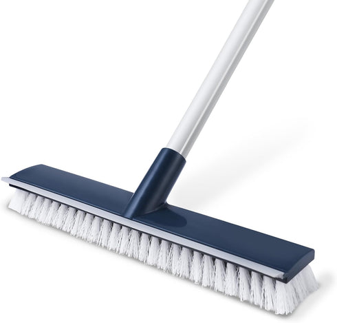 BOOMJOY Floor Scrub Brush with 57" Long Handle, 12" Wide Brush Head for Cleaning Bathroom, Kitchen, Tile