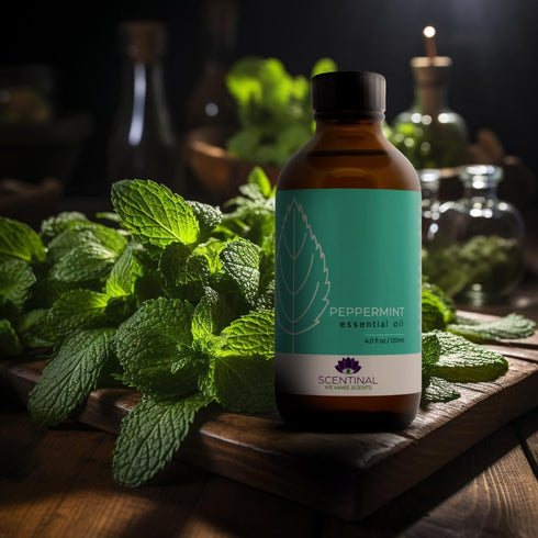 Scentinal Premium Peppermint Essential Oil - 100% Pure Natural & Undiluted - Extra Large 4oz Bottle