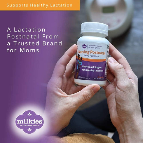Milkies Fairhaven Health Nursing Postnatal Vegetarian Supplement for Breastfeeding Women, 1 Month Supply
