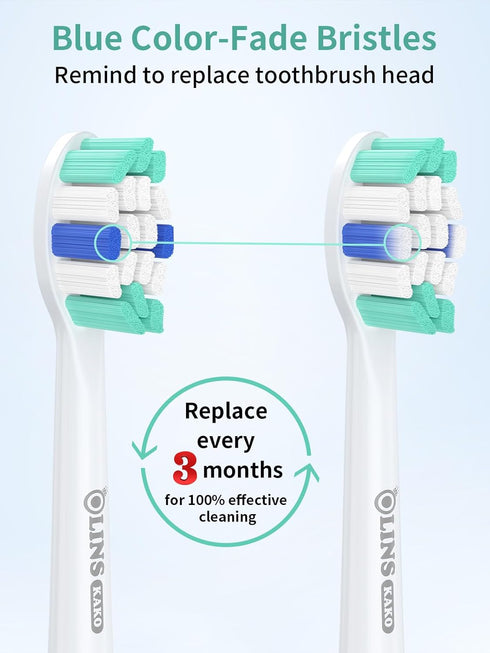 Replacement Brush Heads for Philips Sonicare Toothbrush Handles - Pack of 4