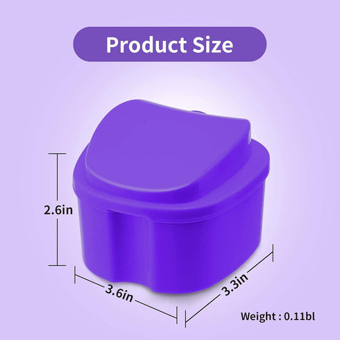 Denture Soaking Cup, Dental Retainer Case Cleaning with Strainer Basket, Orthodontic Bath Box, Mouthguard Storage