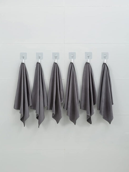 6 Pack Microfiber Glass Cleaning Cloth: 16 Inch X 16 Inch, Lint Free for Quickly Cleaning Windows, Glasses, and Mirrors