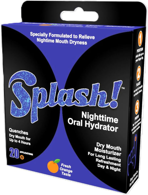 Splash - Oral Hydrator, Orange Refreshment for Dry Mouth Symptoms, Moisturizes for up to 4 Hours (20 Count)