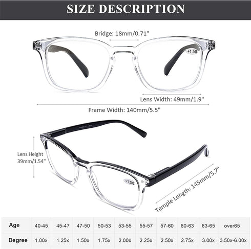 AQWANO 4 Pack Blue Light Filter Reading Glasses for Men and Women
