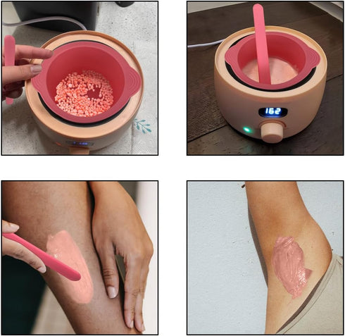 Silicone Wax Bowl for Hair Removal, Replacement Silicone Wax Liner for Non-Stick Wax Pot with Spatula