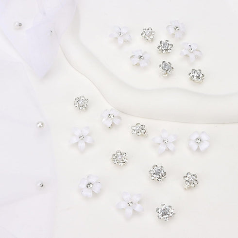 YISSION Mini Rhinestone Hair Pins, 20Pcs Cute Small Decorative Wedding & Bridal Barrettes