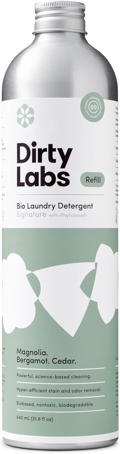 Dirty Labs Signature Scent Bio-Liquid Laundry Detergent, 80 Loads, 21.6 fl oz, Nontoxic, Biodegradable