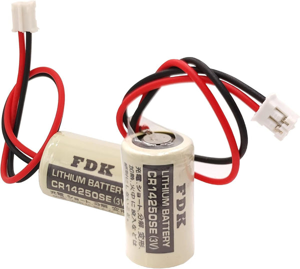 KUANMAI 2Pcs cr14250se 3V 1/2AA Disposable Cylindrical Battery with White Plug for FDK