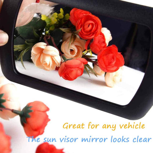 WenMei 2 Pack Black Deluxe Sun Visor Mirror, Auto Supplies Car Makeup Mirror 16.9x11cm/6.65"x4.33"