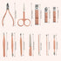Manicure Set, 12 In 1 Stainless Steel Professional Pedicure Kit with Pink Leather Travel Case