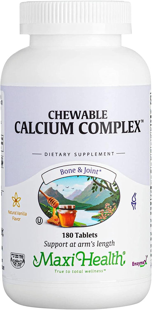 Maxi Health Chewable Calcium Complex - 1000 mg Calcium with Vitamin D3 (1000 IU) & Magnesium (400 mg) - 180 Count Chews