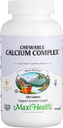 Maxi Health Chewable Calcium Complex - 1000 mg Calcium with Vitamin D3 (1000 IU) & Magnesium (400 mg) - 180 Count Chews