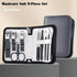 Mens Nail Grooming kit Manicure Set Clippers Cleaning Set And Pedicure Kit Travel Nail Kit Black 9-Piece Set Tweezer File Trimmer Cutter Adult Fingernail Nail Care Kit For Women
