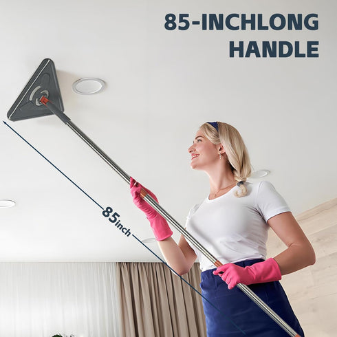 Lihengkong Long Handle Wall Mop & Baseboard Cleaner - Multi-Surface Dusting Tool for Walls, Floors, Baseboards