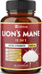 11 in 1 Lions Mane Mushroom Capsules, Equivalent to 5050mg, 3 Month Supply with Cordyceps, Reishi, Ashwagandha, Immune