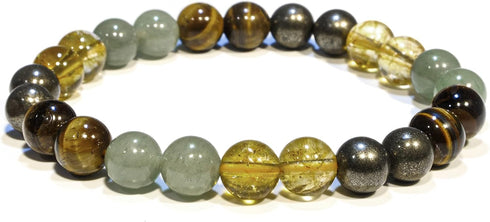 ANAYA AGATE Money Wealth Success Bracelet - Pyrite Green Aventurine Tiger Eye