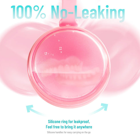 Leak Proof Denture Cups Bath, Dishwasher Safe Denture Case for Soaking Full & Partial Dentures, with Cleaner Brush