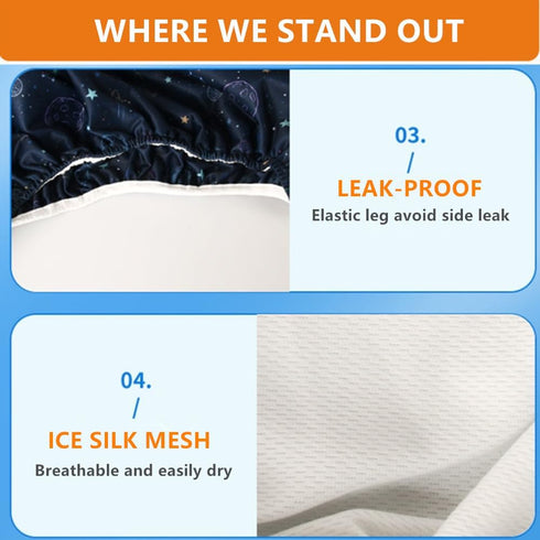 WEEOATAR Unisex Reusable Adult Cloth Diaper,Washable Swim Nappies,Adjustable Incontinence Pocket Diaper