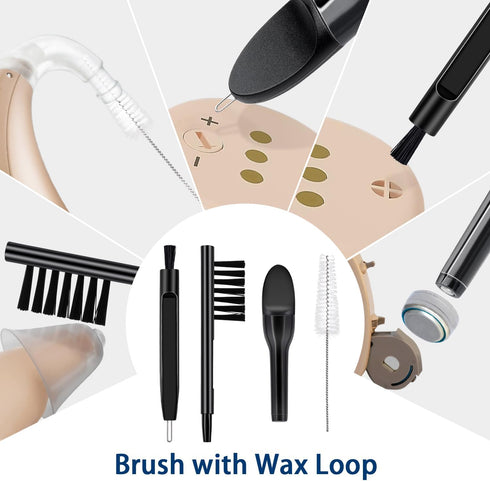 Hearing Aid Cleaning Kit 11 pcs Hearing Amplifier Cleaning Tools Headset Earbuds Earphones Cleaning Brushes with Case